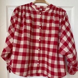 DOEN O'KEEFFE TOP ST OUEN SWEET CHERRY PLAID